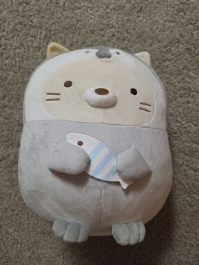 Sumikko Gurashi Neko Penguin Plush Round1 Claw Prize With Fish NWT San-X